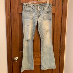 American Eagle Braided Stretch Jeans, Size 10